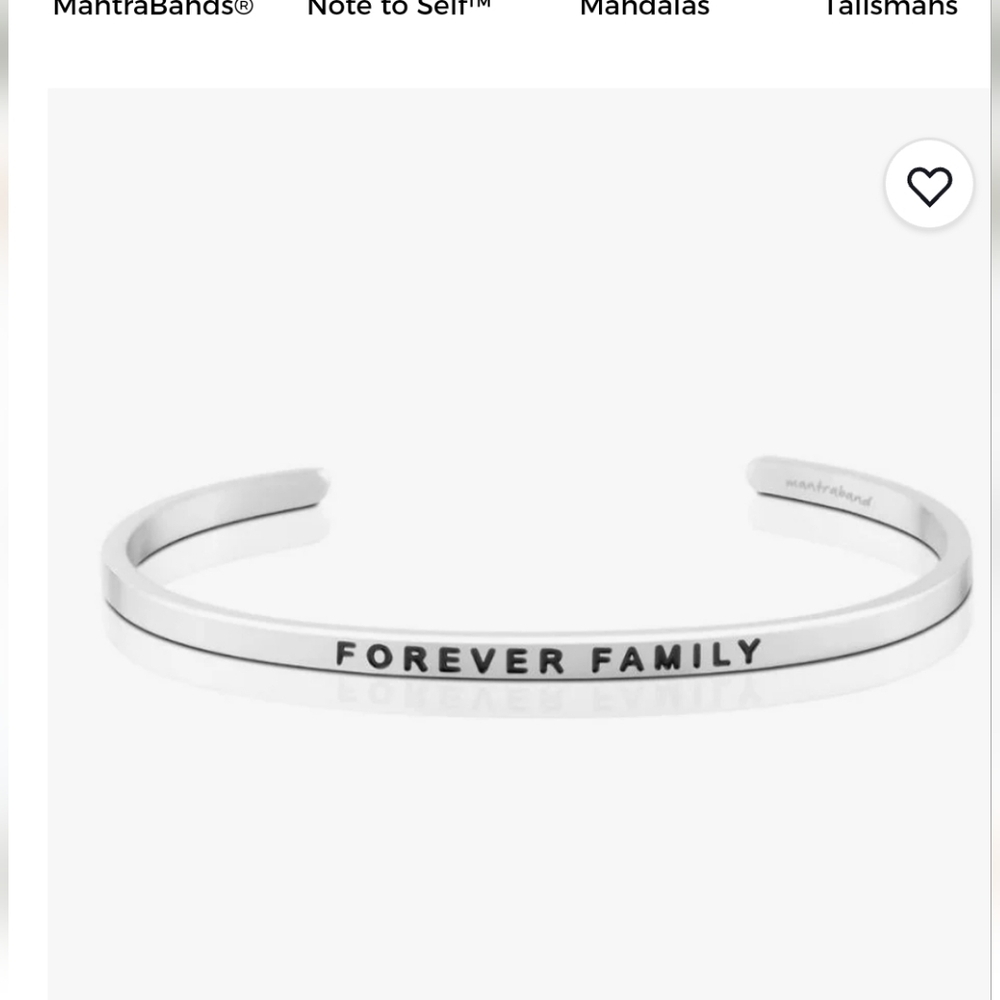 MANTRABANDS FOREVER FAMILY SILVERTONE BRACELET - Picture 1 of 8